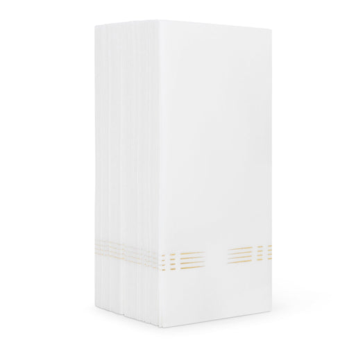 White & Gold Dashed Napkins