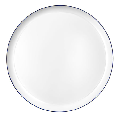 White and Blue Contour 10.5" Dinner Plates