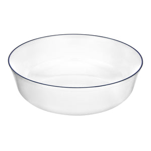 White and Blue Contour 16 oz Soup Bowls