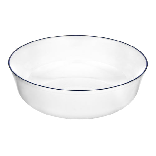 White and Blue Contour 16 oz Soup Bowls