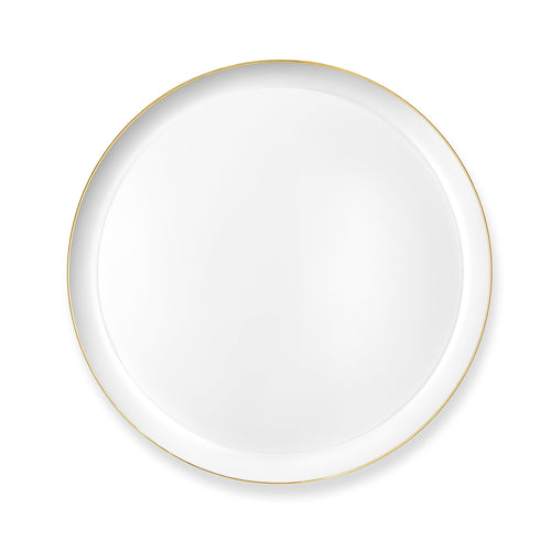 White and Gold Contour 8.5" Salad Plates