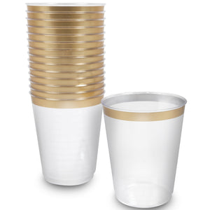 Clear with Gold Rim 8 oz Tumbler