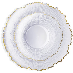 Clear with Gold Rim Signature Combo Plates