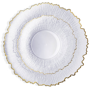 Clear with Gold Rim Signature Combo Plates