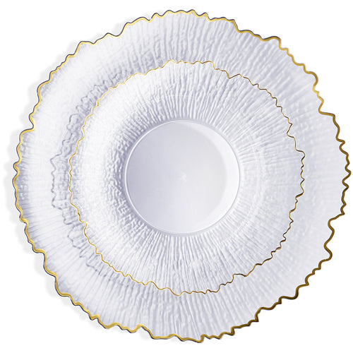 Clear with Gold Rim Signature Combo Plates
