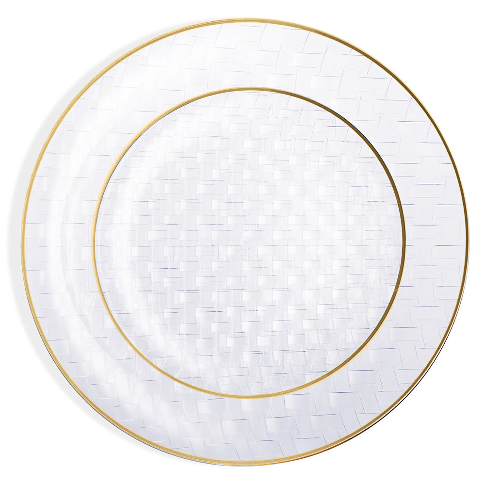 Interlace Clear with Gold Rim Combo Plates