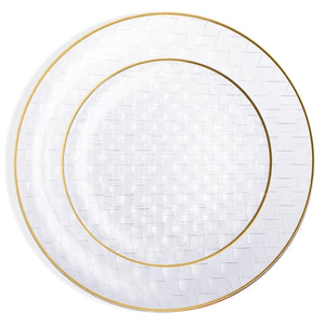 Interlace Clear with Gold Rim Combo Plates