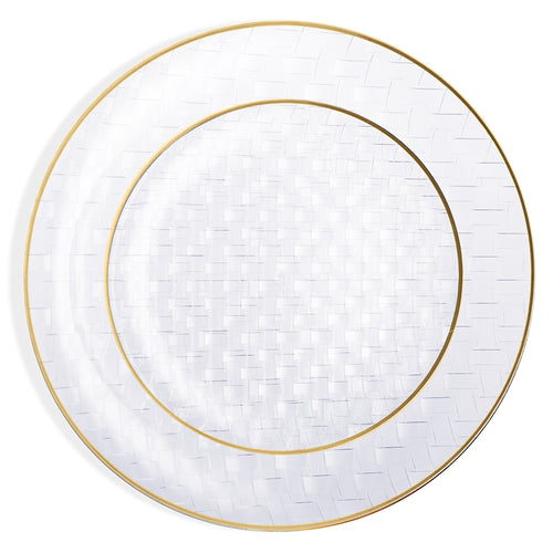 Interlace Clear with Gold Rim Combo Plates