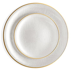 White with Gold Rim Mosaic Combo Plates