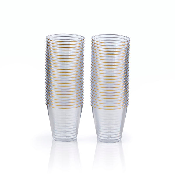 Clear Shot Cups with Gold Rim