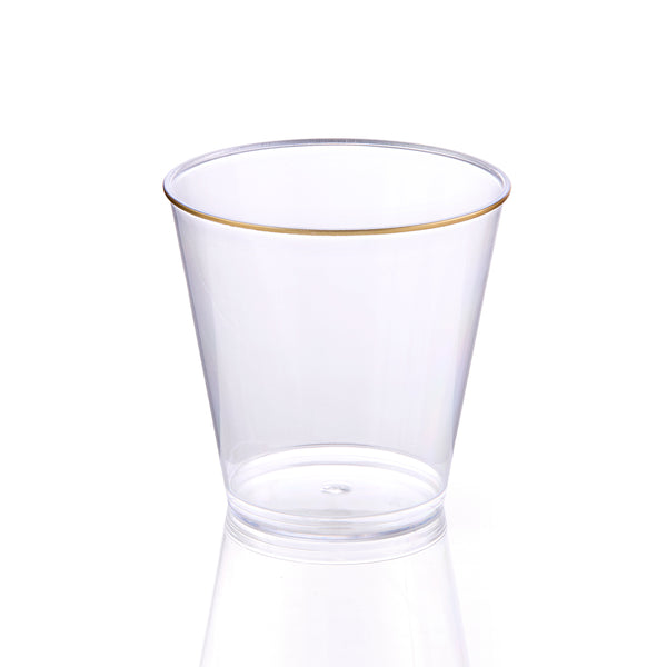 Clear Shot Cups with Gold Rim