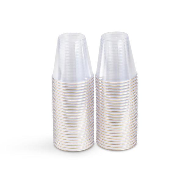 Clear Shot Cups with Gold Rim