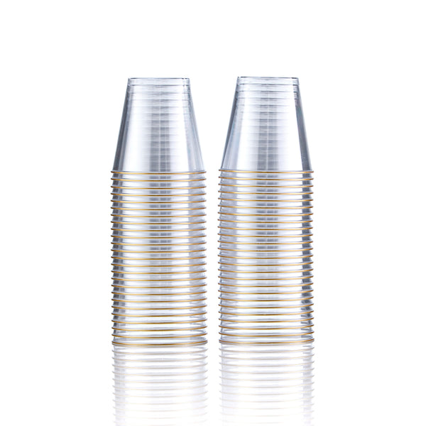 Clear Shot Cups with Gold Rim