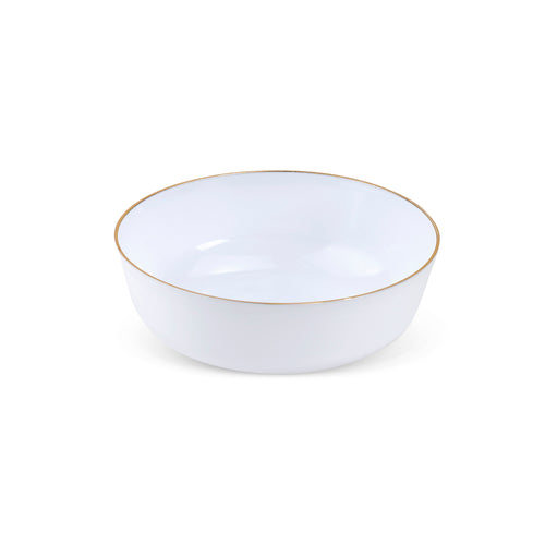 White and Gold Contour 6 oz Soup Bowls