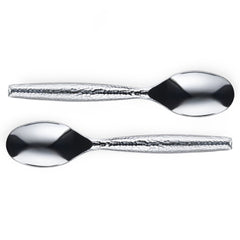 Silver Serving Spoon with Hammered Handle