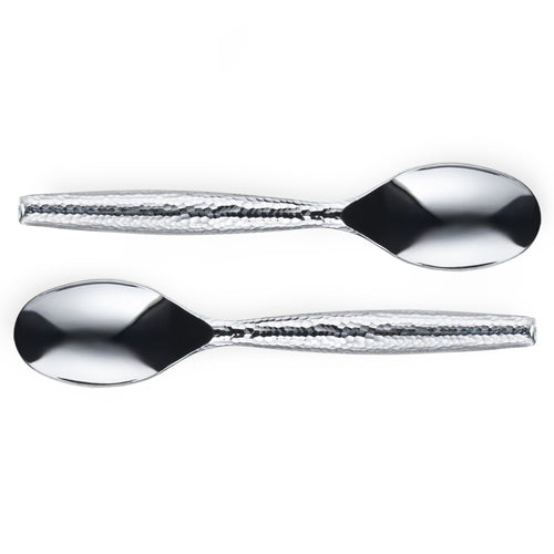 Silver Serving Spoon with Hammered Handle