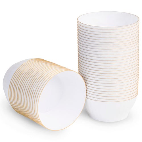 Decorative White & Gold 5 oz. Bowls