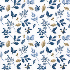 Frosty Leaves Blue Napkins