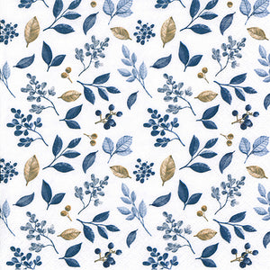 Frosty Leaves Blue Napkins