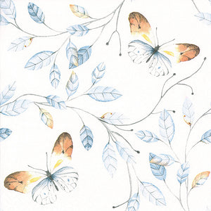 Orange Tip Butterfly Aqua Napkins