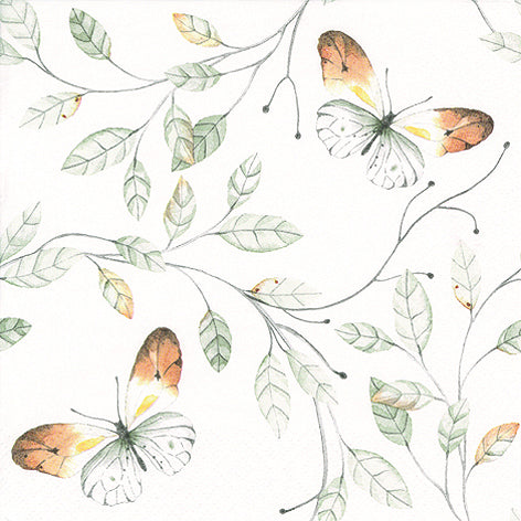 Orange Tip Butterfly Sage Napkins