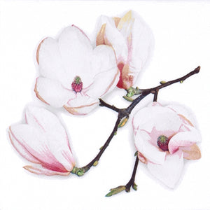 White Magnolia Lunch Napkins