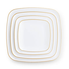Gilded Pearl Square Plates