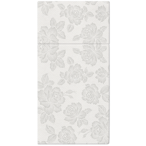 Airlaid Pocket Napkins Subtle Roses Silver