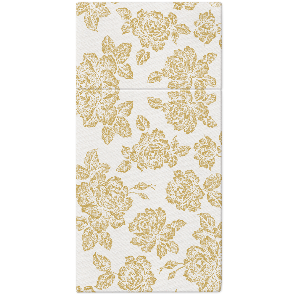 Airlaid Pocket Napkins Subtle Roses Gold