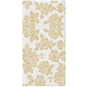 Airlaid Pocket Napkins Subtle Roses Gold