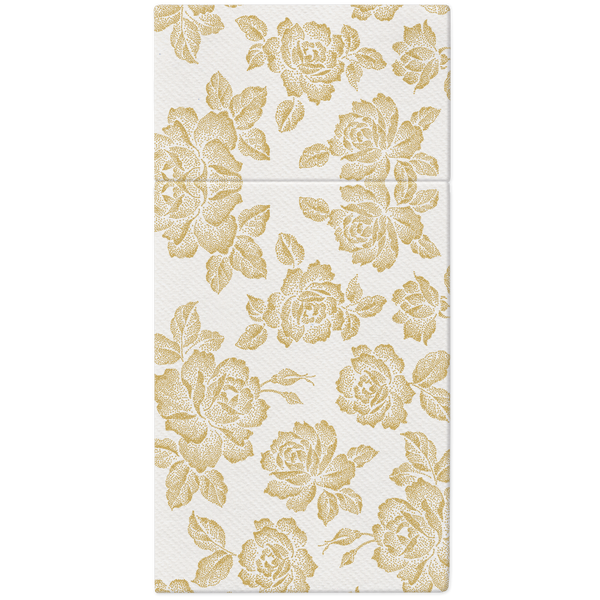 Airlaid Pocket Napkins Subtle Roses Gold