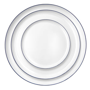 White and Blue Contour Dinner Plates