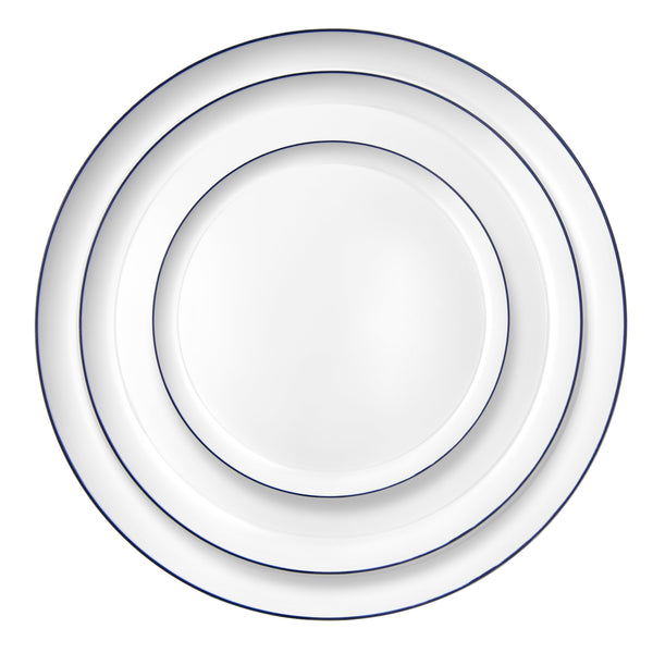 White and Blue Contour Dinner Plates