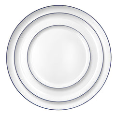 White and Blue Contour Dinner Plates