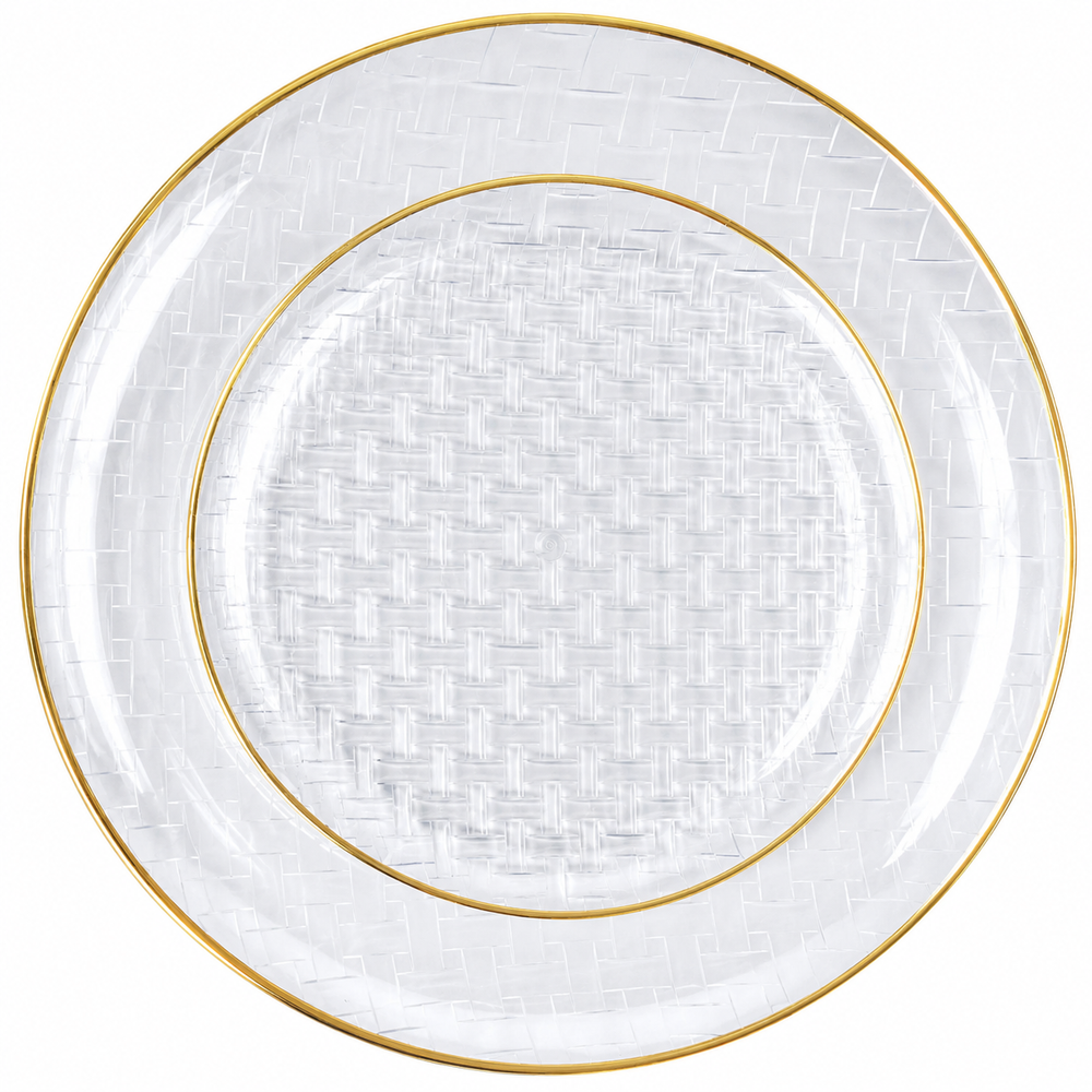 Interlace Clear with Gold Rim Combo Plates