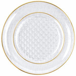 Interlace Clear with Gold Rim Combo Plates
