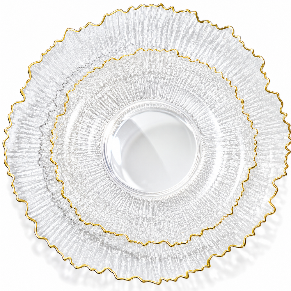 Clear with Gold Rim Signature Combo Plates