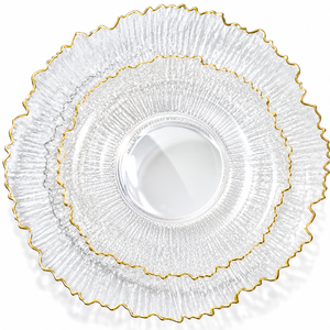 Clear with Gold Rim Signature Combo Plates