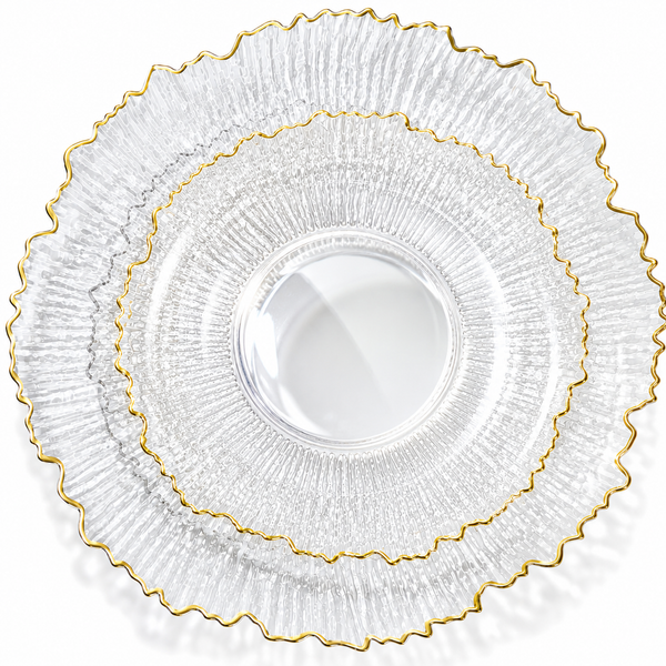 Clear with Gold Rim Signature Combo Plates