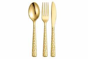 Pebbled Hammered Cutlery Set