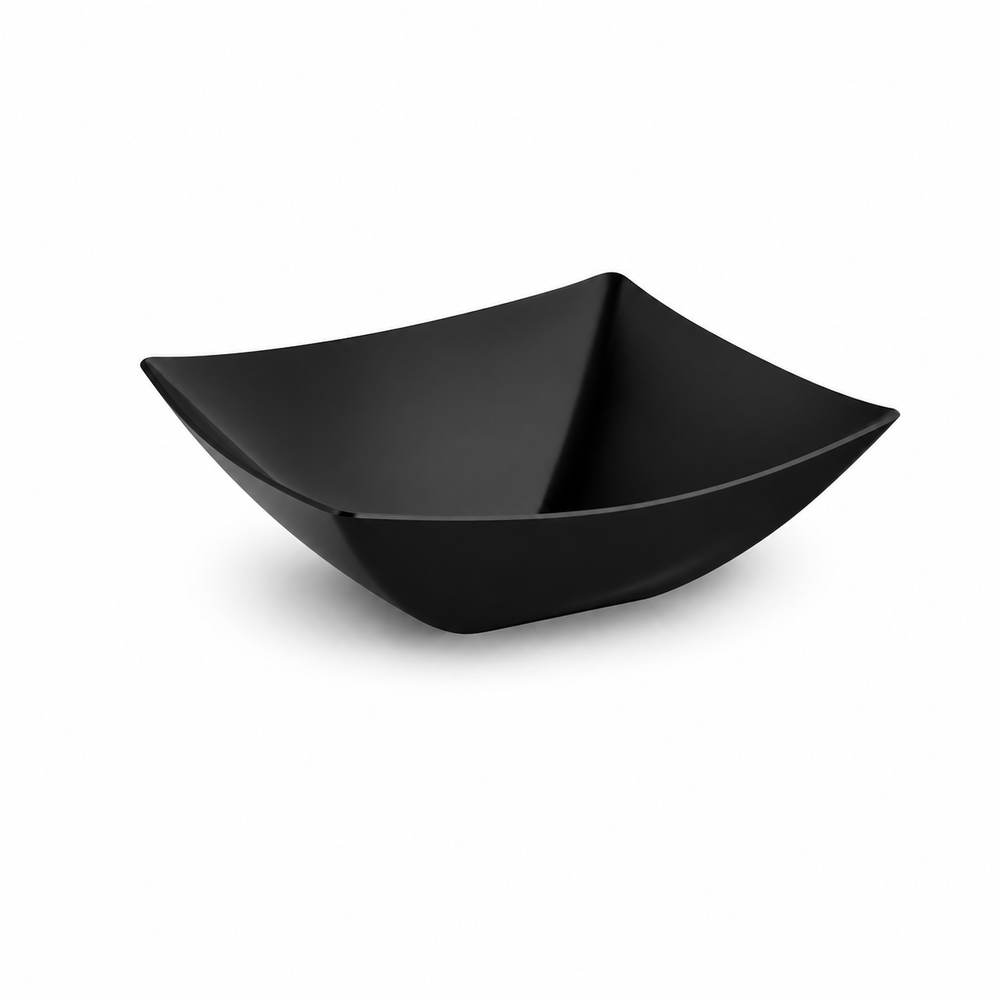 Black Beveled Serving Plastic Bowls