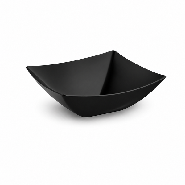 Black Beveled Plastic Bowls