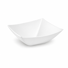 White Beveled Plastic Bowls