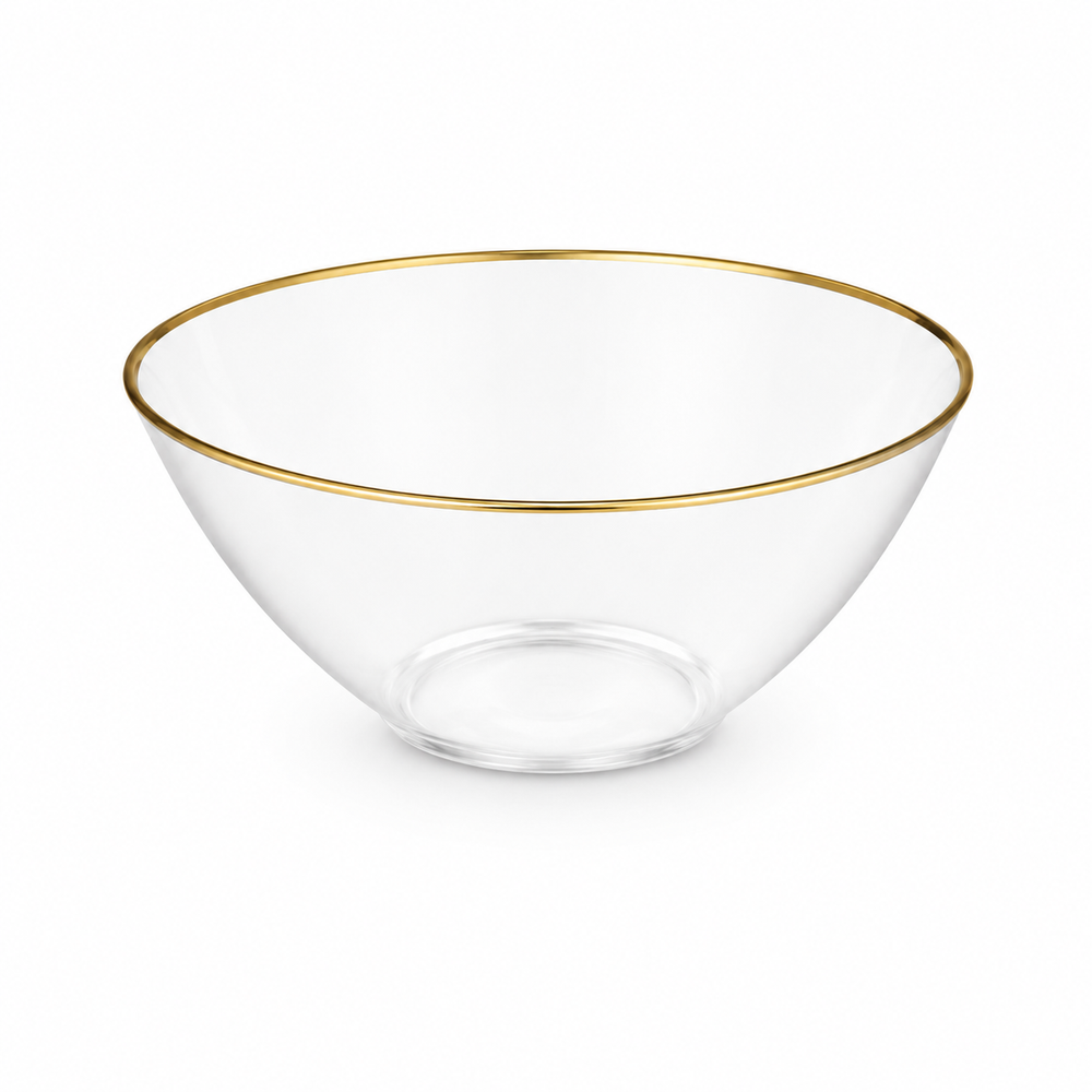 Gilded Clear And Gold Rim Soup Bowls
