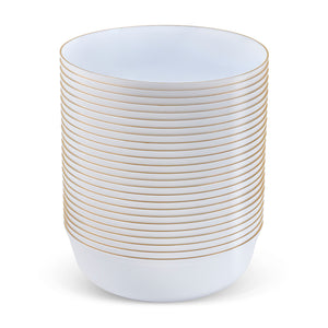 White and Gold Contour Plates