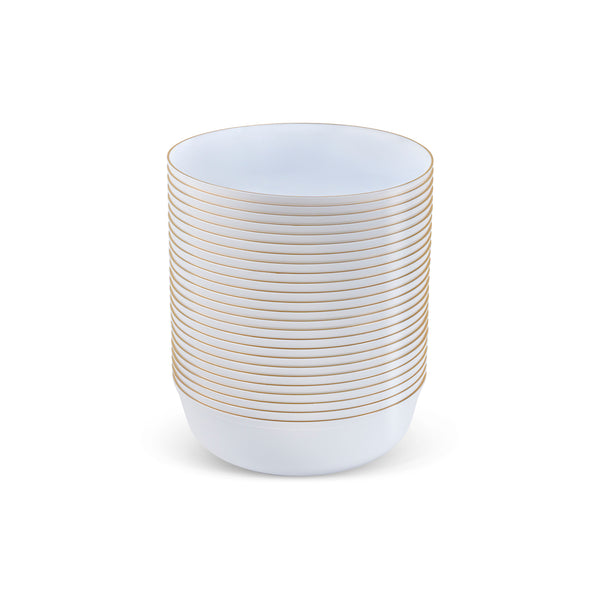 White and Gold Contour Plates