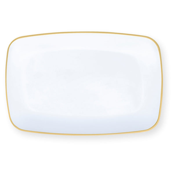 Gilded Pearl Oblong Plates