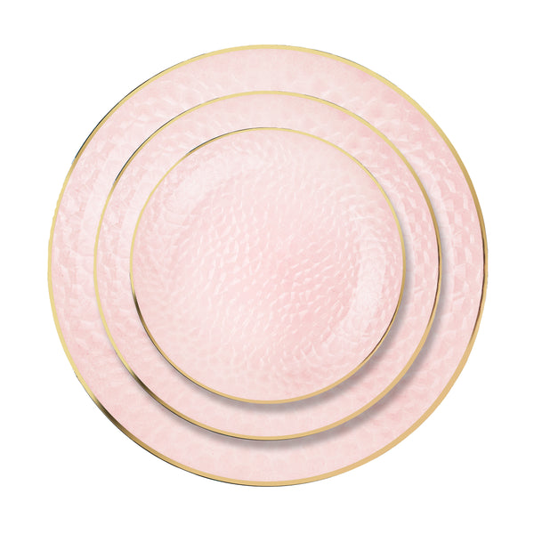 Rose Hammered Plates