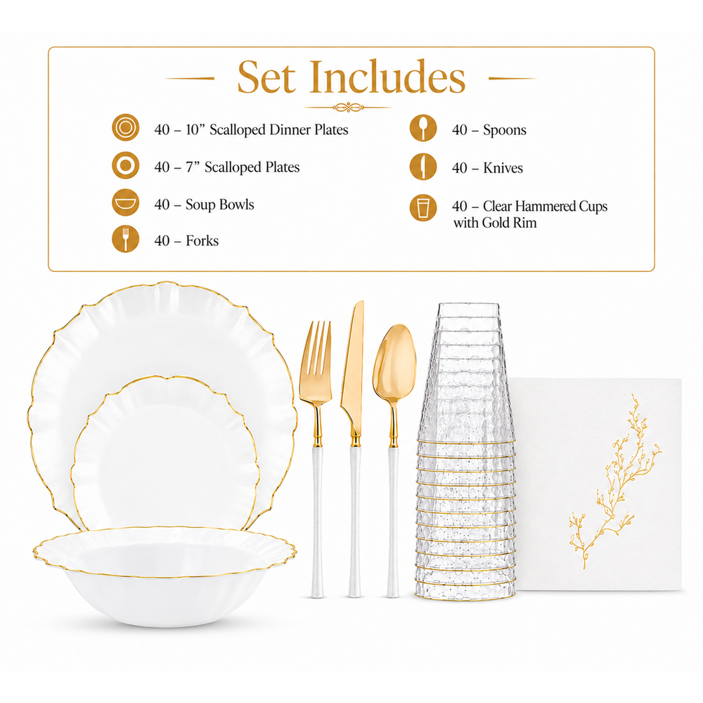 Regal Party Tableware Set (40 Settings)