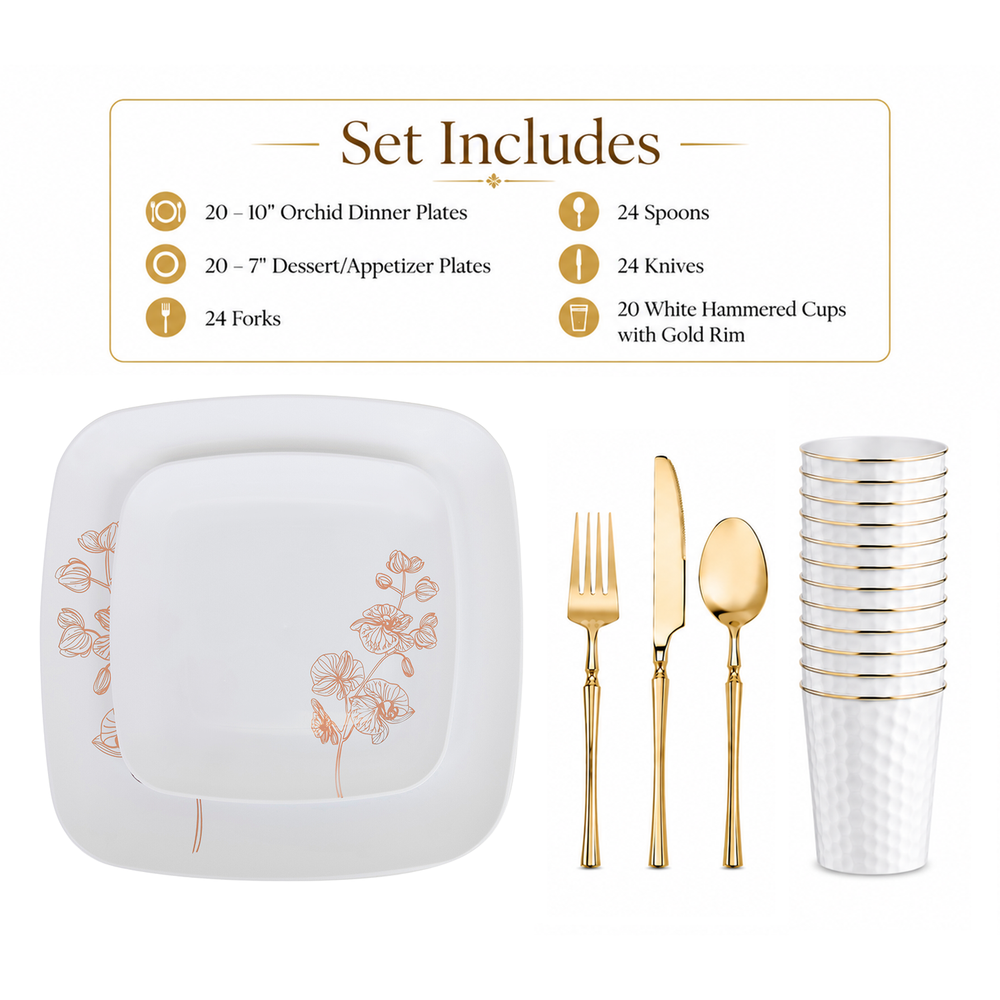 Rose Orchid Party Set (20 Settings)